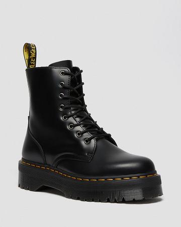 Botas Plataforma Dr Martens Jadon Smooth Cuero Mujer Negros | MX 533MQZ